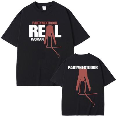 Rapper Partynextdoor Real Woman Album Cover Graphic T Shirt Men Women Hip Hop Oversized T-shirts Men's Fashion Trend Streetwear