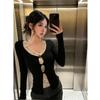 Women's Slim-Fit Lace Spliced Long-Sleeve Faux Two-Piece T-Shirt - Spring Style