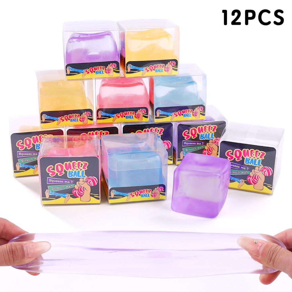Cross-Border Snowflake Ice Cube Square Maltose Pinch Music Decompression Venting Slow Rebound Decompression Toy Wholesale