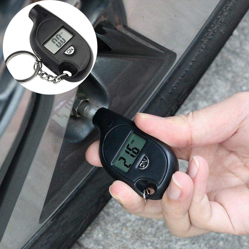 Portable Car Motorcycle Digital Tire Pressure Gauge Tester Inspection Tool Key Chain Tyre Pressure Car Repair Maintenance Tool