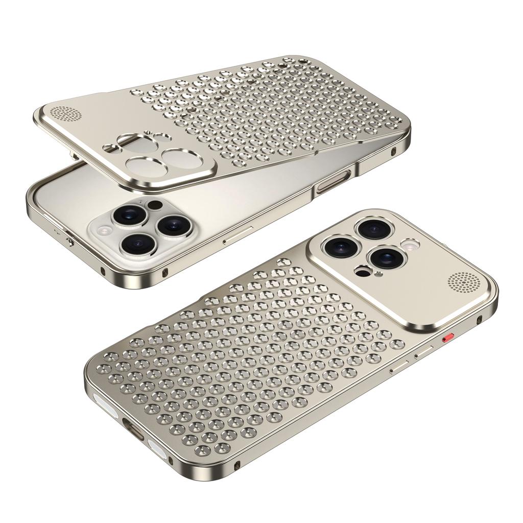 Aroma Aluminum metal Case for iPhone 17 Pro Max 16 Pro 15 Pro 14 Pro Max Camera protection Anti-fall Heat Dissipation Cover
