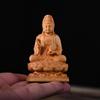Hölzerne Guanyin Schnitzstatue Natürliches Massivholz Handgefertigt Spirituelle Dekoration für Zuhause Wohnzimmer Geschenkwahl