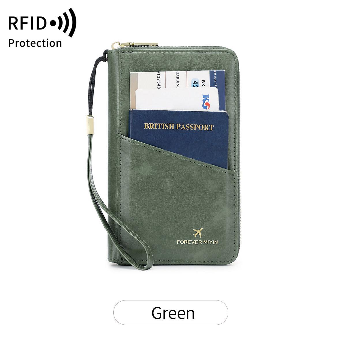 Fashionable RFID passport clip front pocket multifunctional PU leather passport cover holder passport wallet travel accessories