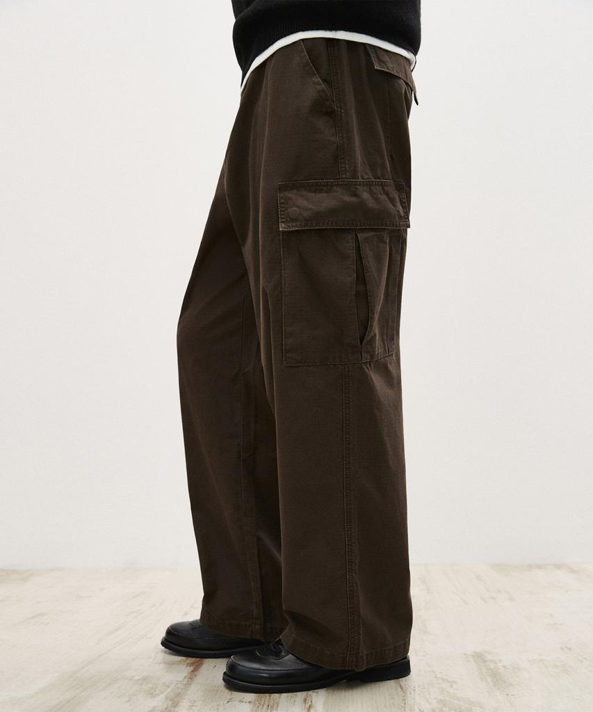 SUARE Ripstop Washed Cargo Pants Khaki