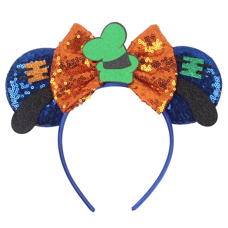 Cartoon Character Mouse Ears Headband Sequins 5" Bow Hairband For Girls Children Festival Party DIY Hair Accessories Gift