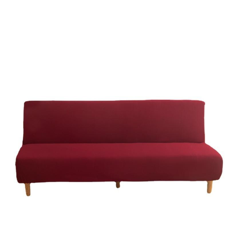 2026 High Elasticity Armless Sofa Cover All-inclusive Household Dust Folding Bed Cover Thickened Fabric Solid Color Sofa Cover