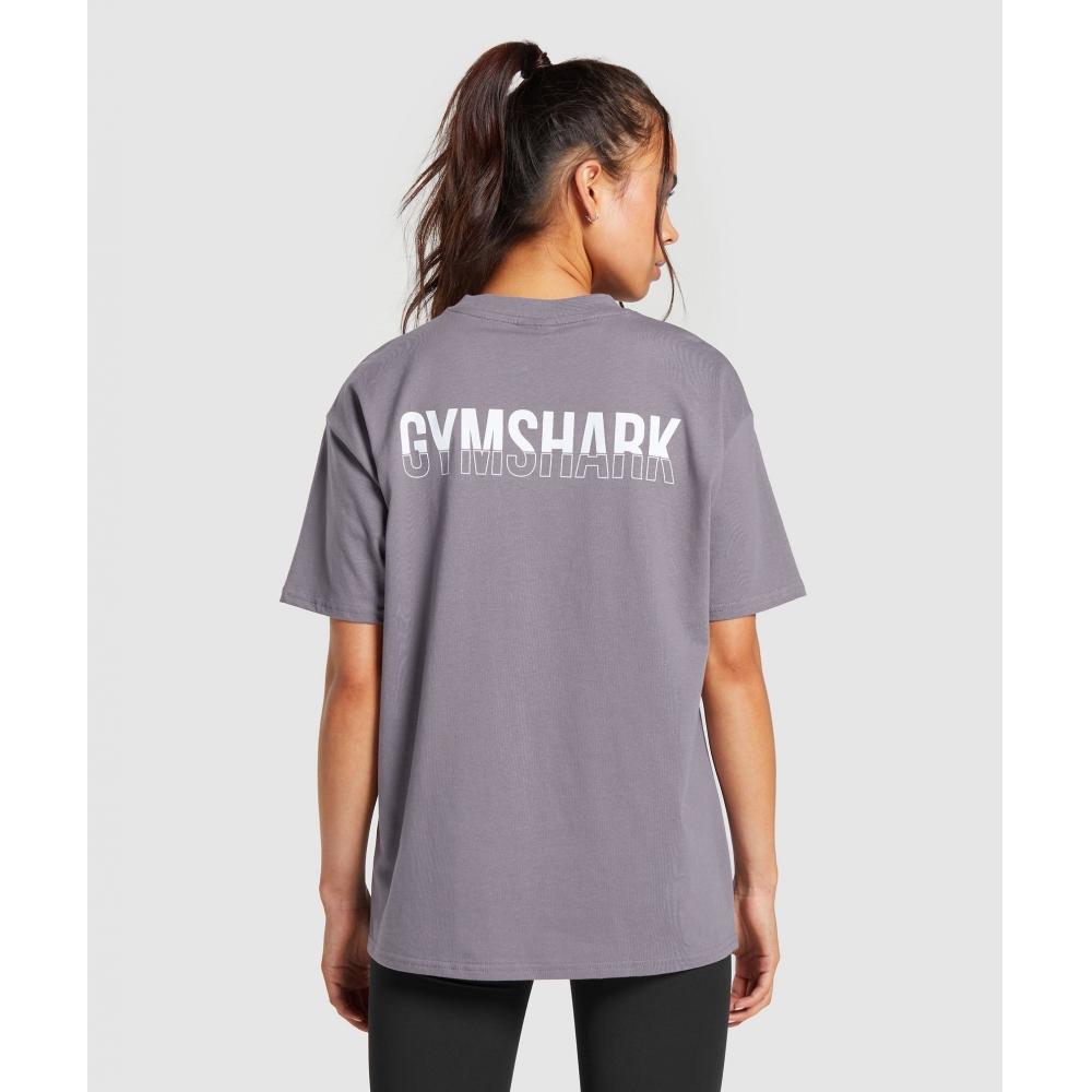 

Футболка GYMSHARK Fraction Oversized, фиолетовая, B3A6L PBVM