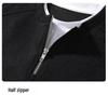 2025 Autumn/Winter Men's Trendy Heavyweight Round Neck Hoodie Pullover, Zippered Fake Two-Piece Long Sleeve Shirt