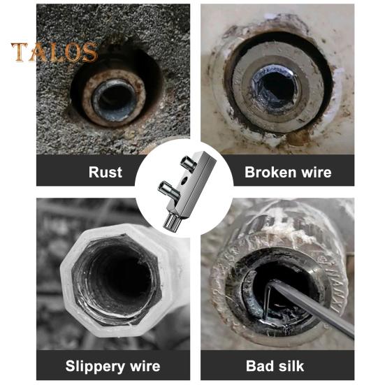 Broken Screw Extractor with Wrench Heavy Duty Metal Stripping Screws Remover Universal 1/2 3/4-Inch Faucet Angle Valve Wire Removal Tool