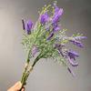 3pcs Artificial Lavender Flower Plant Purple 15.7in Realistic Faux Lavender Stems for Home Desks Tables Decor