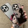 Cute Cartoon Black Cat Case for  Poco X6 F5 X5 M6 Pro Mi 14 13 13T Pro 12 12T 12X 11 Lite 5G NE Plating Matte Hard Cover