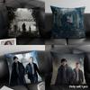 S-Sherlock Movie Cushion Cover Natural Linen Organic Fabric Double-Sided Printing Sofa Home Decor Gift Pillow Case
