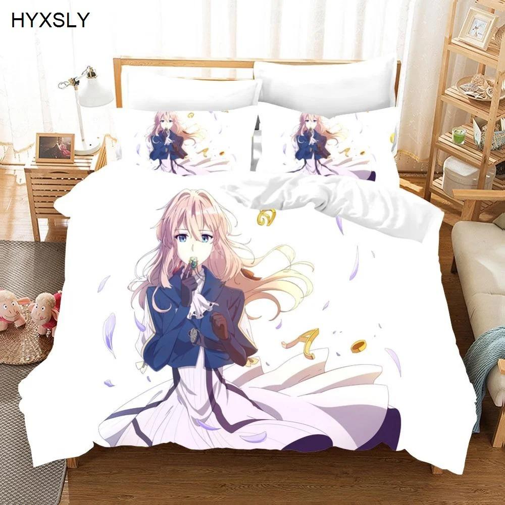 Anime Violet Evergarden 3d Beding Set Soft Duvet Cover Sets Warm Comforter Japanese Children Kids Carton Young Boys Bed Linen Quen King Single Sized