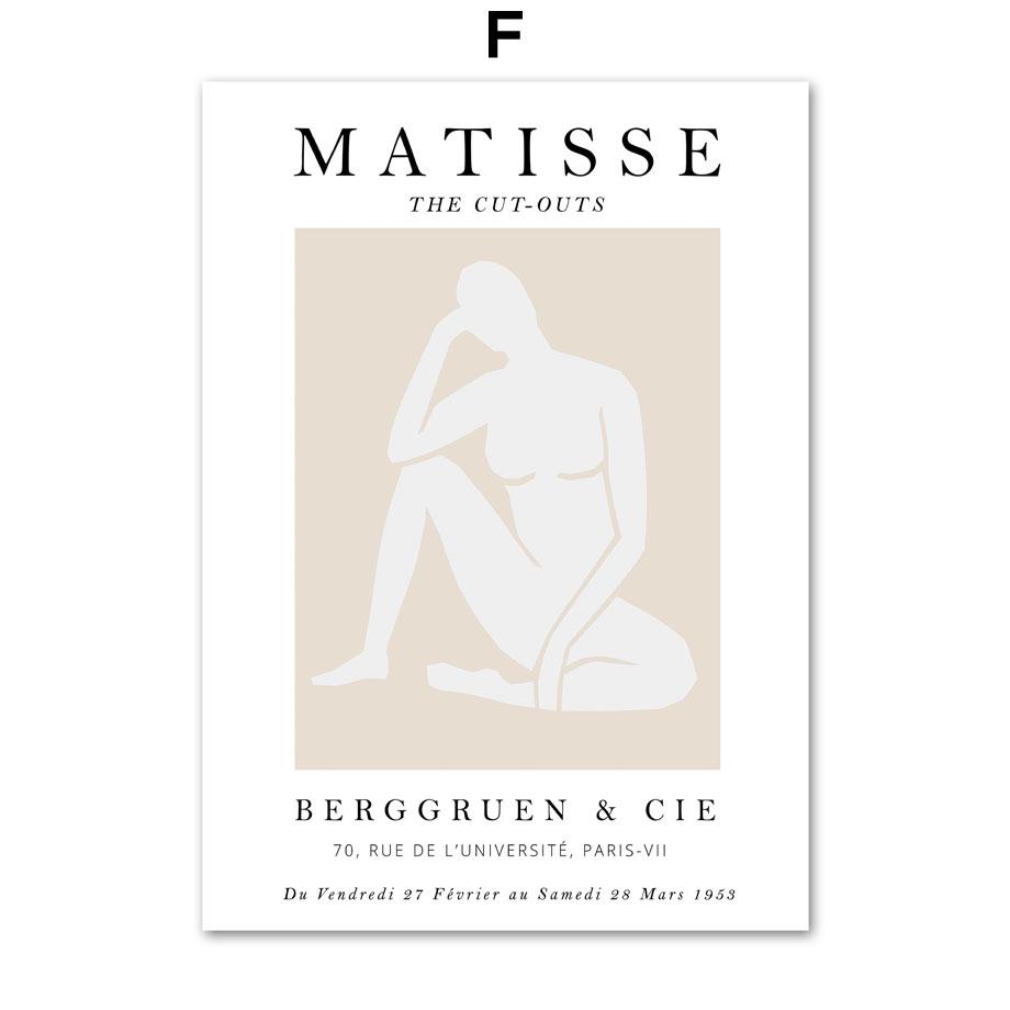 Astratto Matisse Corpo Curvilineo Donna Pianta Foglia Poster e Stampe Nordici Arte da Parete Pittura su Tela Decor Immagini per Soggiorno