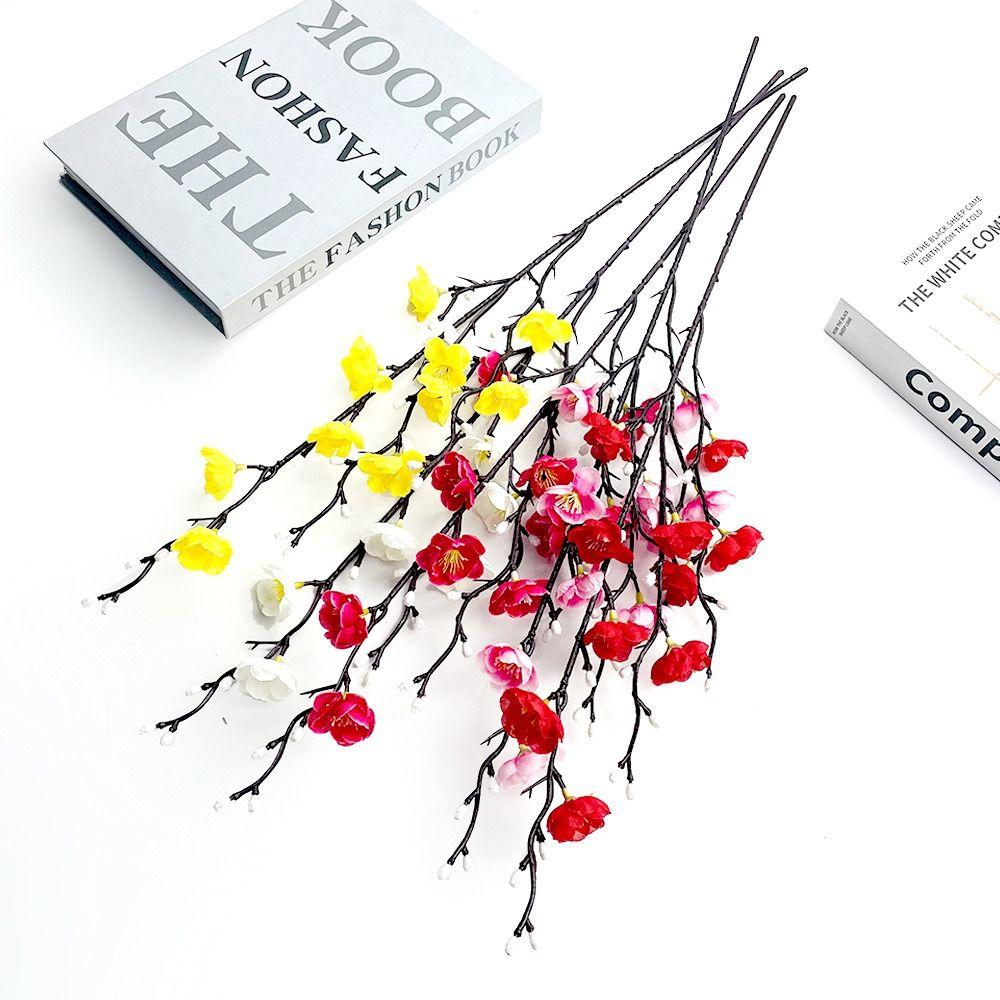 1pcs 54CM Artificial Plum Blossom Plastic DIY Fake Plastic Flower Long Branch Chinese Style Chinese Style Home Decor Home Decor