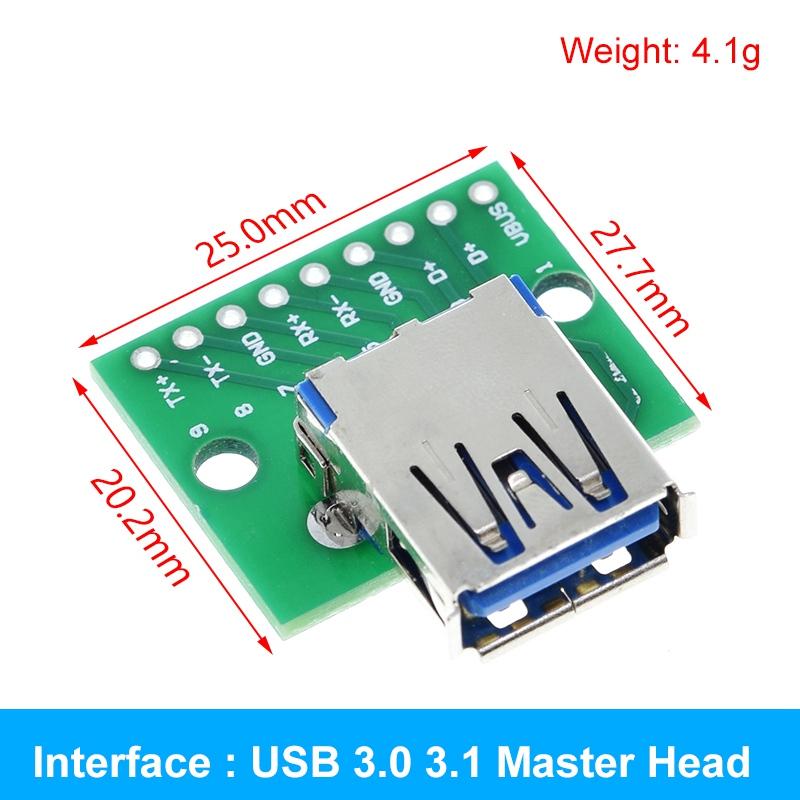 5/10 Stück USB-Stecker / Mini-Micro-USB auf DIP-Buchse Adapter 2,54 Stecker B Typ-C USB 2.0 3.0 Buchse Konverter