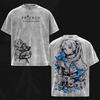 Harajuku Anime Frieren Beyond Journey's End T-shirt Vintage Washed Oversized T Shirt Men's Clothing High Quality Cotton Tee Tops