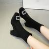 Fashion Socks Boots Short Tube Autumn Winter 2025 New Booties Pointed Toe High Heel Fashion Women
