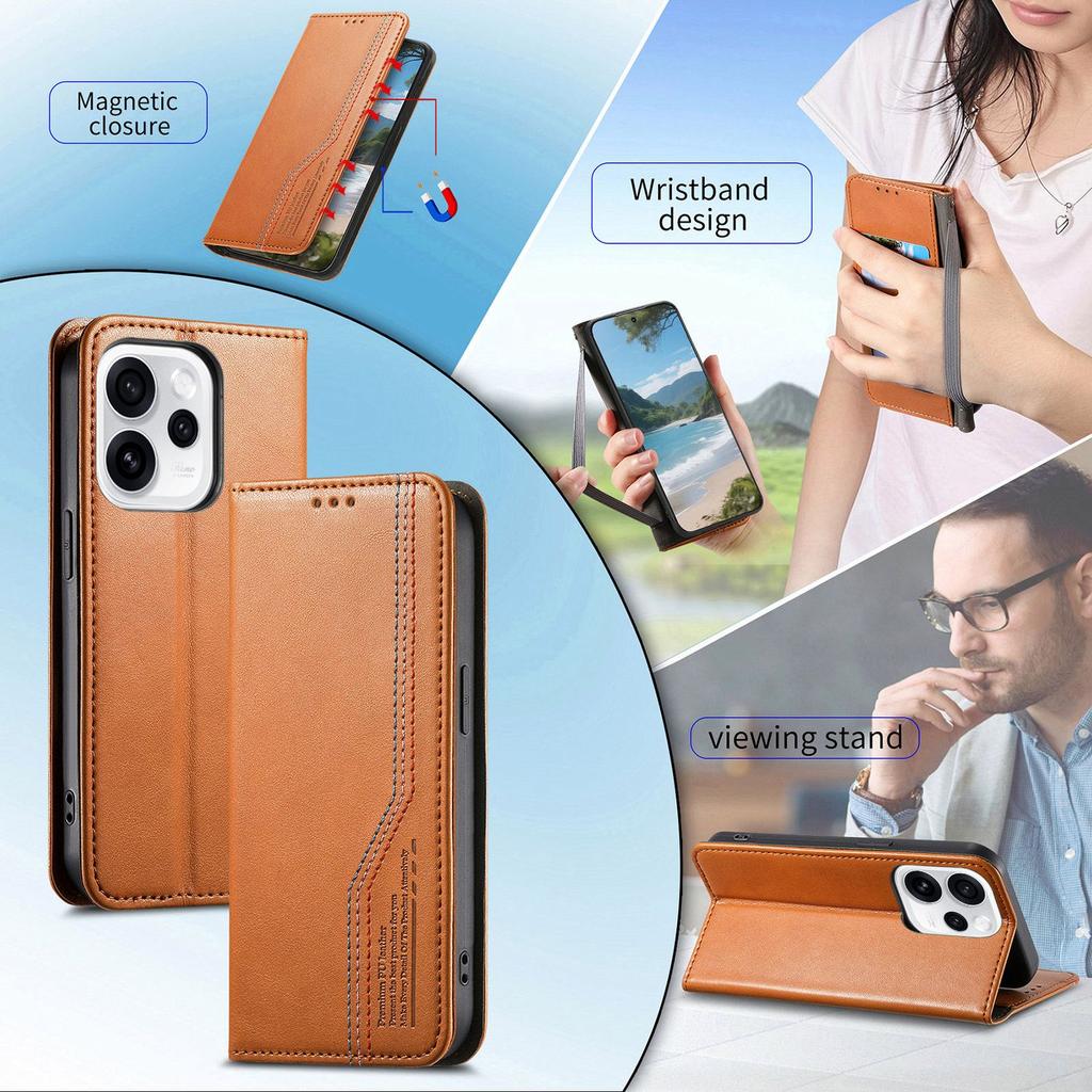 Wallet Leather Flip Case for Realme 16 15 15T 14 14X 13 12 Pro+ Lite 4G 5G, Card Holder, Magnetic Closure, Kickstand