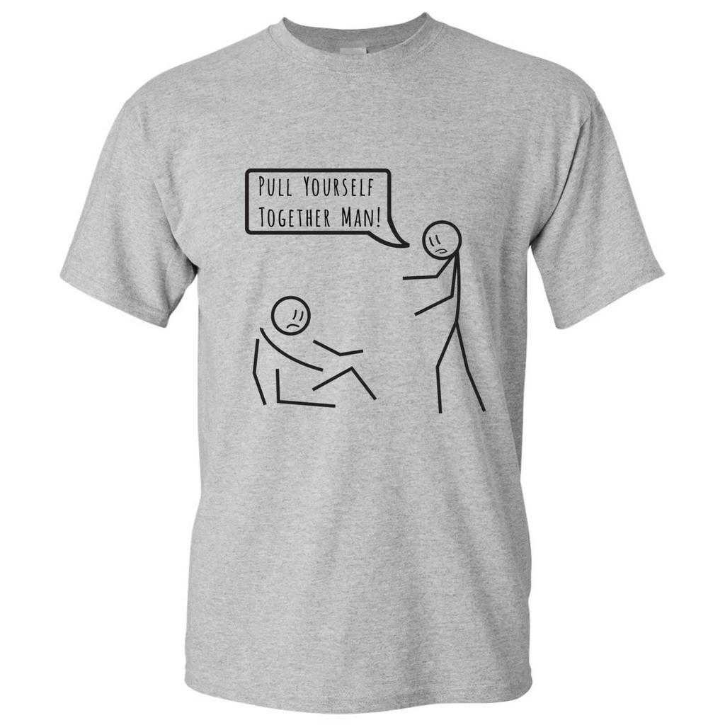 Pull Yourself Together - Funny Stick Man Motivational Joke Humor T Shirt