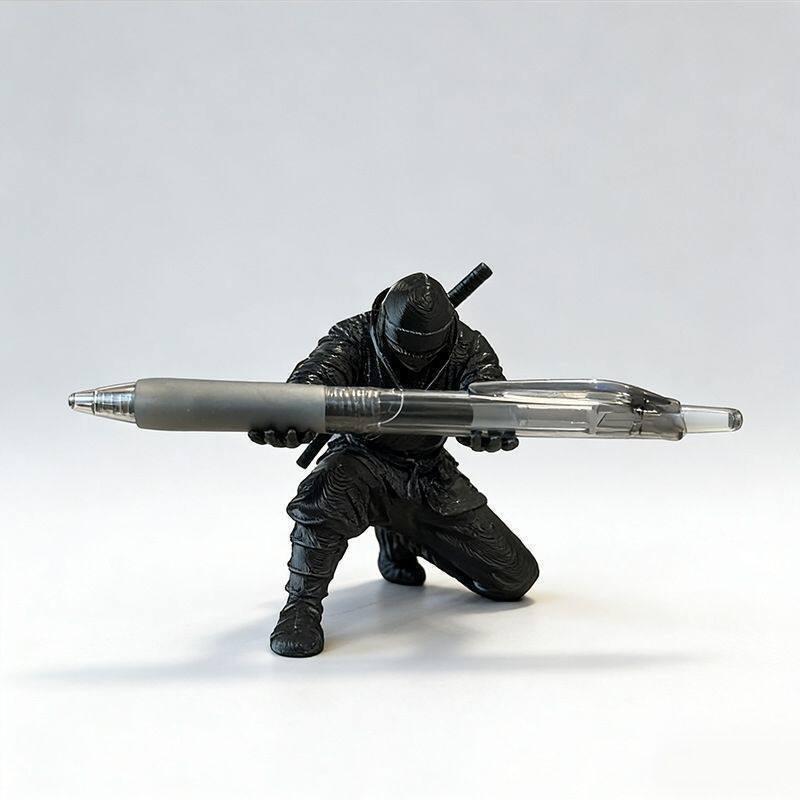 Ninja 3D Printed Figurine Pen Holder - Cool Style Stationery Storage Stand 7cm height