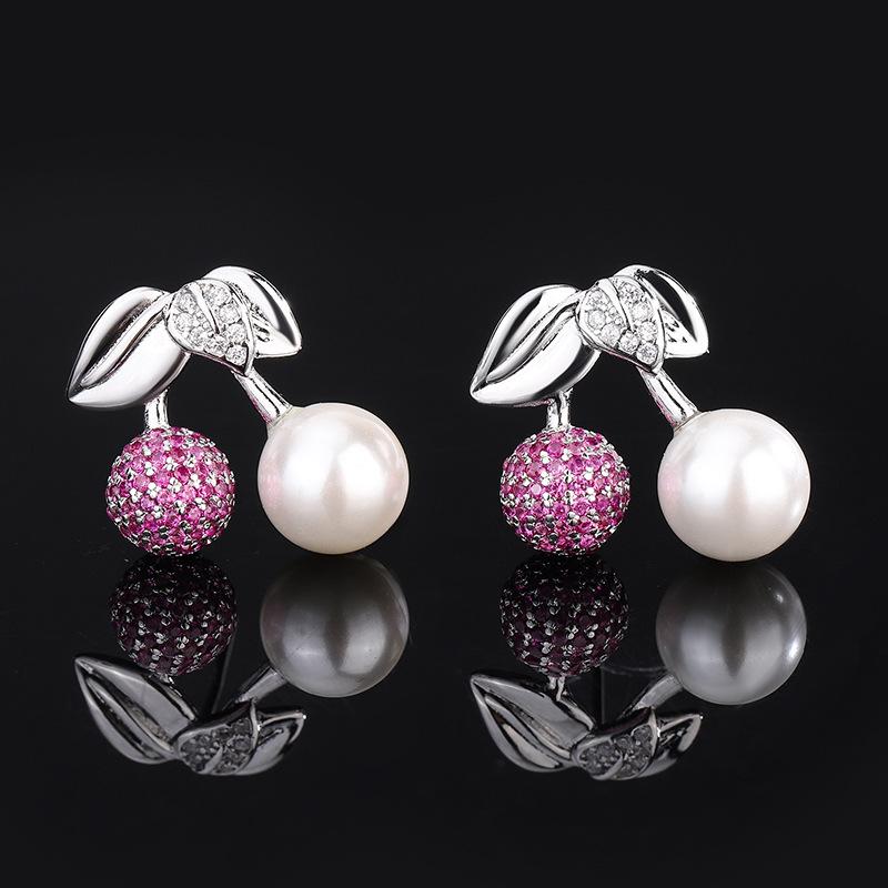 

Маленькая вишневая жемчужина Новая премиум темпераментная дофаминовая свежая игла S925 Silver платиновый