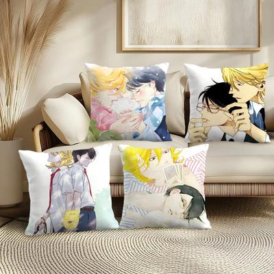 DDokyusei BL Comic Cushion Cover Soft Plush Throw Pillow Cover  DoubleSided Printed Cushion Case  Cozy Sofa  Home Decor