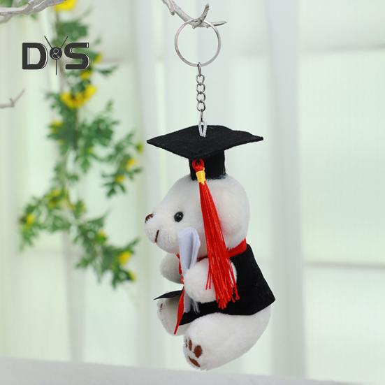Eksamen Teddybjørn med PhD-hatt Hypoallergenisk Plysj Kosedyr Barn Følge Dukke Nøkkelringtilbehør & Skrivebordsdekor for Nyutdannede