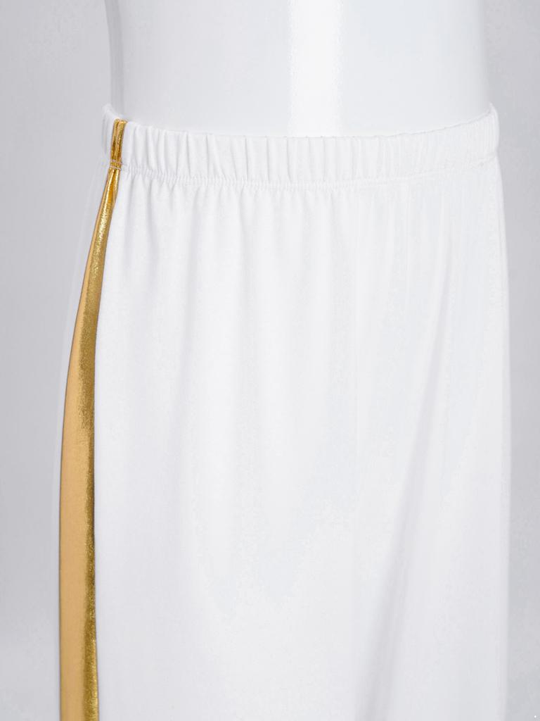 Girls Liturgical Dance Pants Metallic Patchwork Wide Leg High Waist Elastic Waistband Performance Trousers
