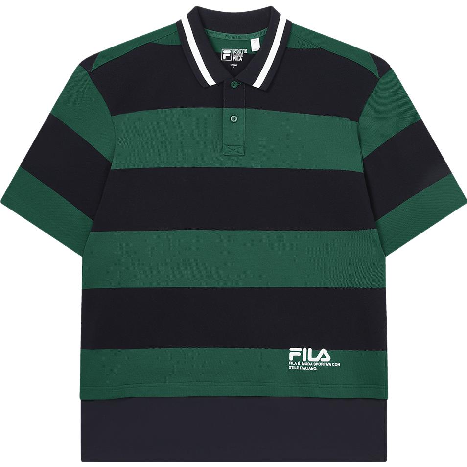 

FILA 2023 Autumn New Simple Tennis Casual Striped Short Sleeve Polo Men Polo Midsummer-Green F11M339114F-DG L
