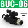 Pneumatic BUC-6-10 Hand Valve: 8mm Air Hose, 12mm Manual Straight Valve with Quick Connect Fitting