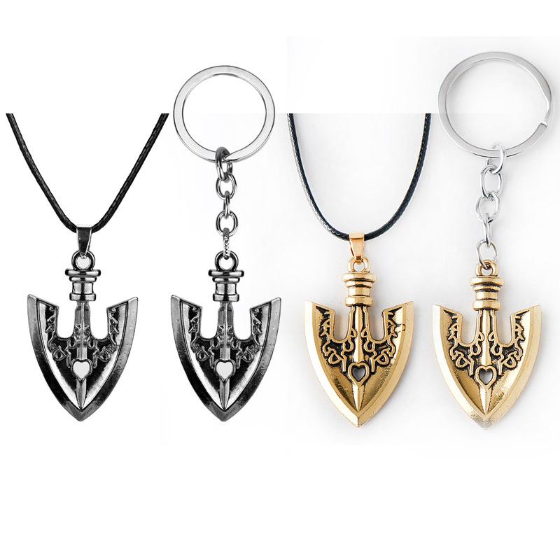 Anime JOJOS BIZARRE ADVENTURE Necklaces Kujo Jotaro Arrow Metal Pendant Chain Choker Keychain Charm Gifts Jewelry Collares
