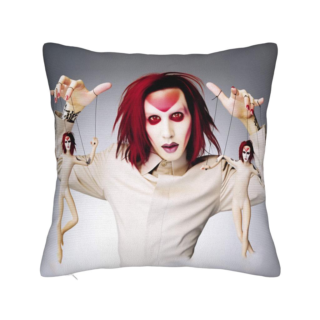 Marilyns Mansons Pillow Case Print Pillow Cover Cute Funny Pillowcases For Couch Sofa Bedroom