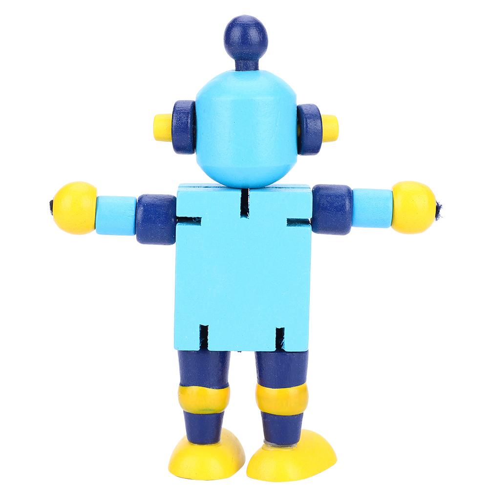 Personality Cute Wooden Robot Toys Learning & Educational Toys for Kids Children (Red)