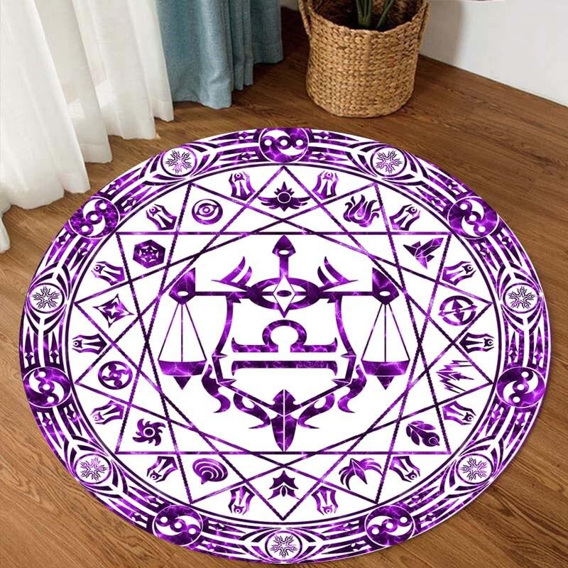 Occult Symbol Round Carpet, Personalized Rug, Housewarming gifts,Satan Brimstone Round Carpet, Satanic Home Decor