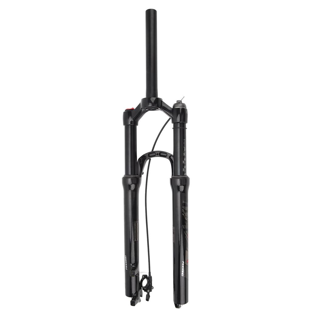 Black Bike Front Fork 27.5inch Straight Steerer Remote Lockout Aluminium Alloy Shock Absorber