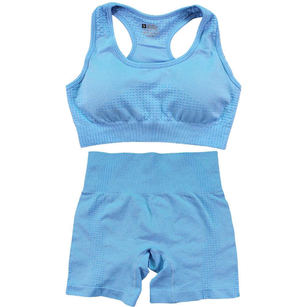 Seamless Two-Piece Racerback Tank & Shorts Yoga Set for Women