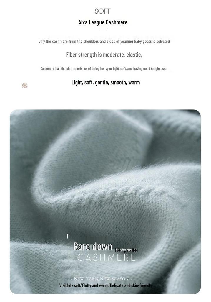 Women's Cashmere Round Neck Sweater: Autumn & Winter Knit Base Layer, Loose Versatile Design