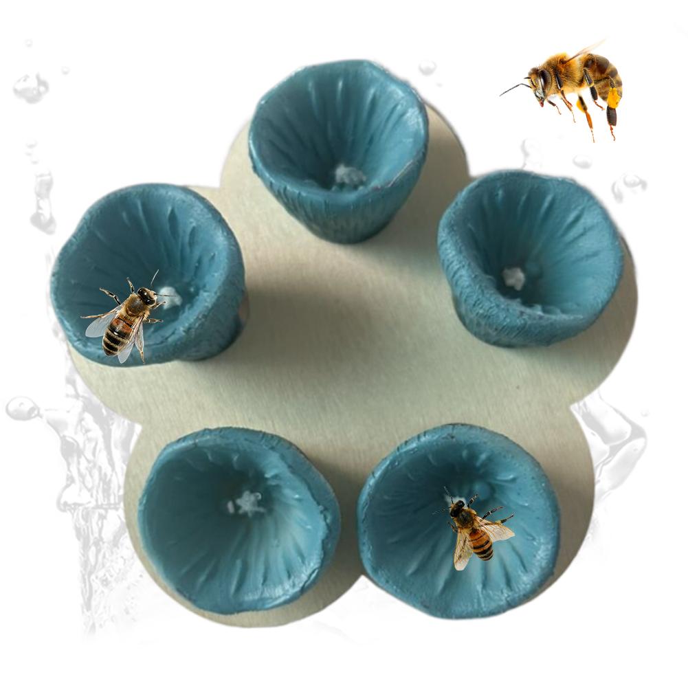 

Bees Insect Drinking Cup Bee Drinker Flower Shape Pollinator Drinking Cup with Nursery Cup & Holder Resin Beekeeping Supplies зелёный