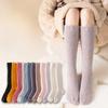 New Soft Coral Fleece Women Stockings Winter Solid Color Warm Thigh High Stockings Home Keep Warm Over Knee High Long Socks