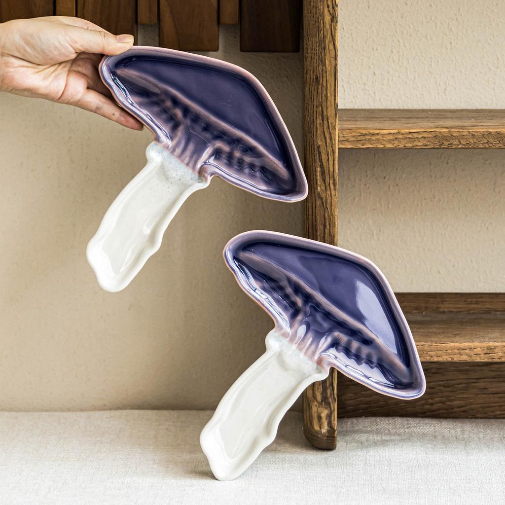 Creative Mushroom Plate Ceramic Plate Special Tableware Snack Plate Dessert Plate Home Restaurant Plate Dim Sum Plate