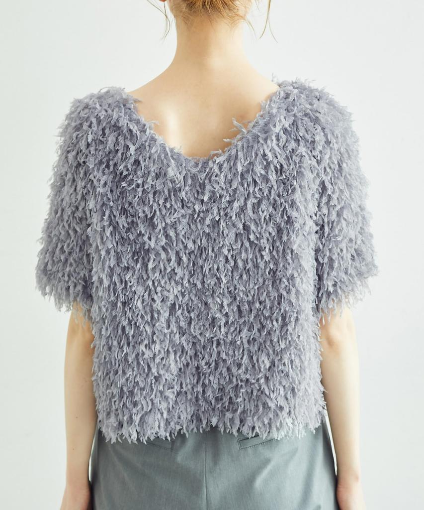 ROPE PICNIC Emur Fringe Half Sleeve Beige 38 Top/2-Way (28)