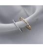 Anello Aperto in Argento Sterling S925 Placcato Oro 14K con Diamante per Donna - Elegante Anello alla Moda in Stile Coreano