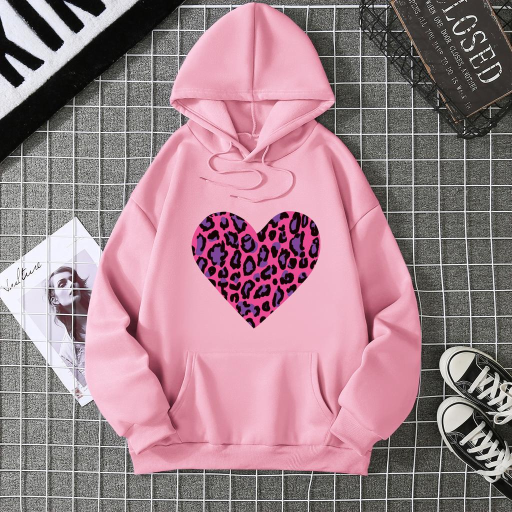 Autumn and winter trend printed sweater women's 2025 new hooded casual jacket women ins large size hoodie