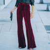 Autumn And Winter Fashion Velvet Flared Pants Women High Waist 2026 Office-lady Warm Loose Fit Trousers Casual  Pants 30148