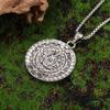 Collar Colgante Calendario Solar Azteca Maya para Hombres y Mujeres Collar Colgante Insignia de la Suerte con Cadena de Cuerda Regalo de San Valentín