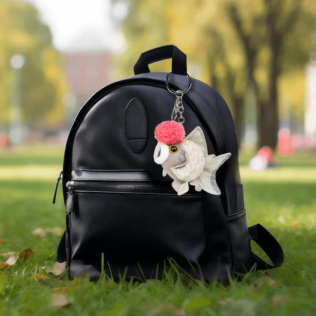 Lilizzhoumax Realistická plyšová hračka Zlatá rybka, Hračka okrasná ryba, Krásná, Malá, Roztomilá hračka rybka, Ozdoba přívěsku na tašku, Vánoční dekorace (Červený,