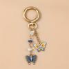 Cute Enamel Flower Butterfly Pendants for Key Holder Women Girls Decor DIY Jewelry Gifts Bag Charm