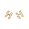 Pearl & Silver H-Shaped Letter Necklace and Earrings Set