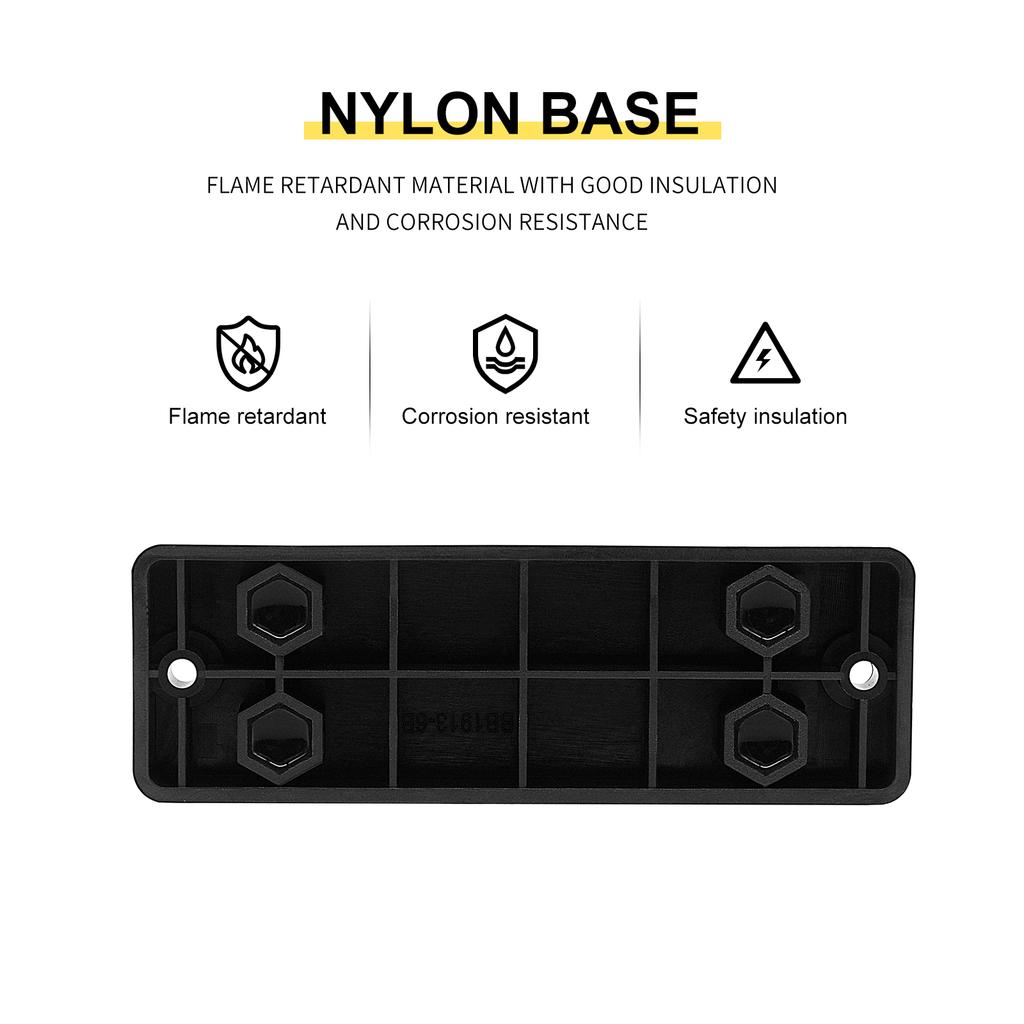8 Terminal Bus Bar 150A BusBar Block with Cover Ground Distribution Power Distribution Terminal Block for W/ 8 M6 Screws